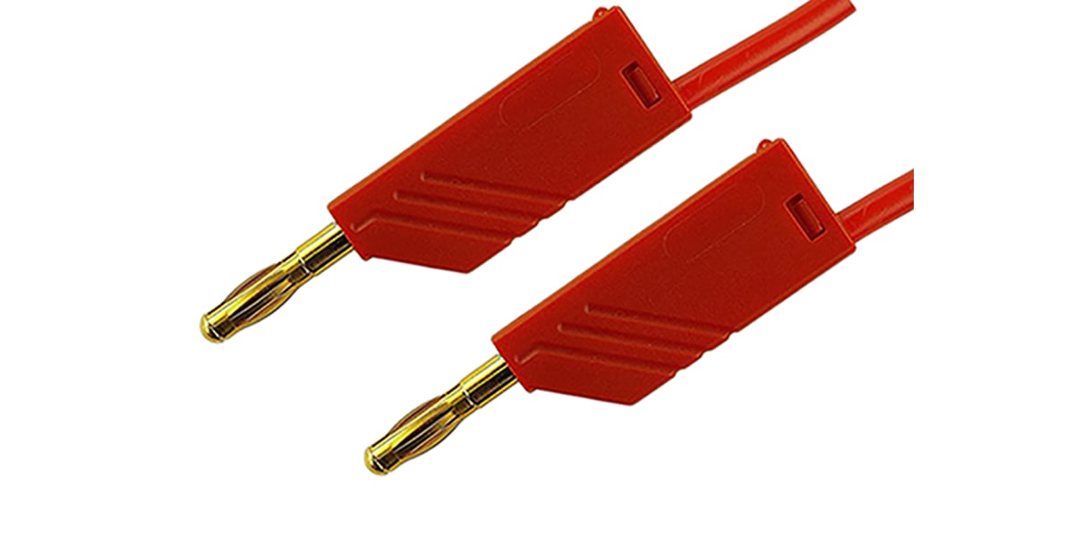 Product image for 4mm stackable plug 25cm test lead, red