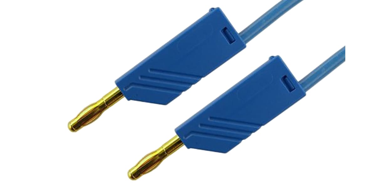 Product image for 4MM STACKABLE PLUG 1M TEST LEAD, BLUE