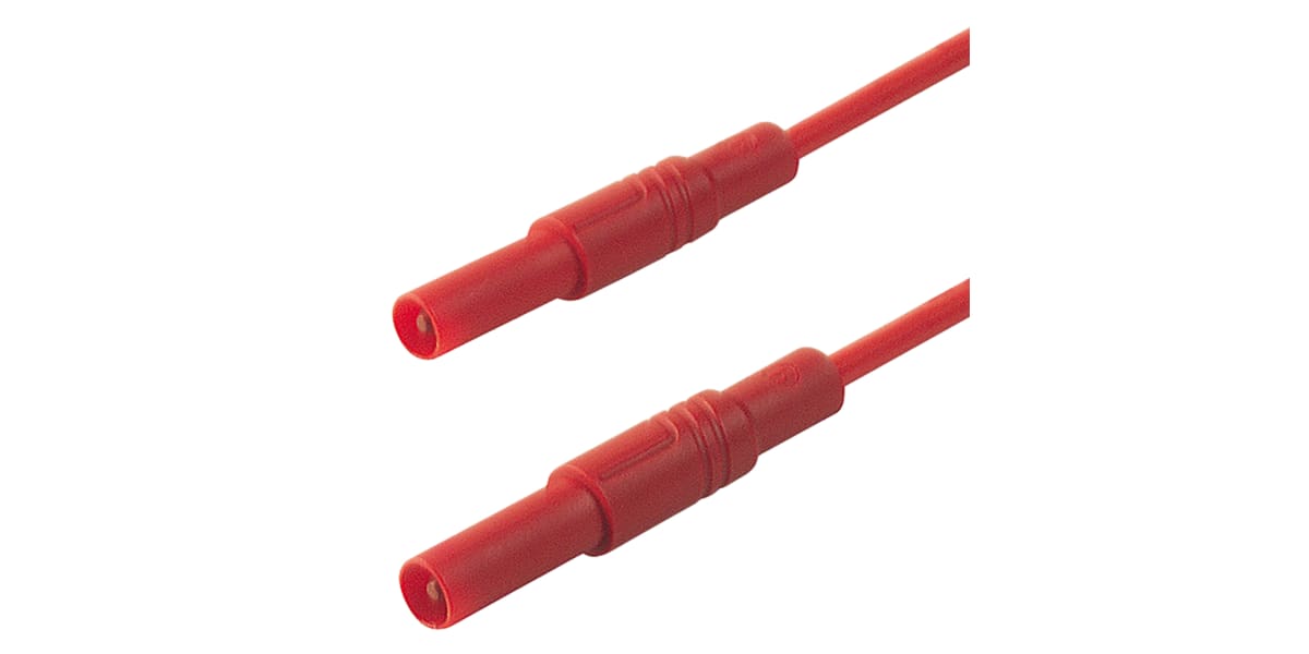 Product image for 4mm shrouded test lead, 50cm, red