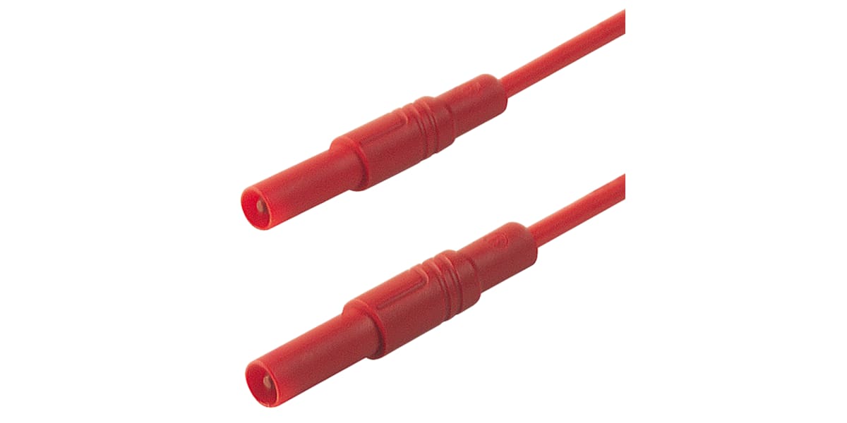 Product image for 4mm shrouded test lead, 1 metre, red