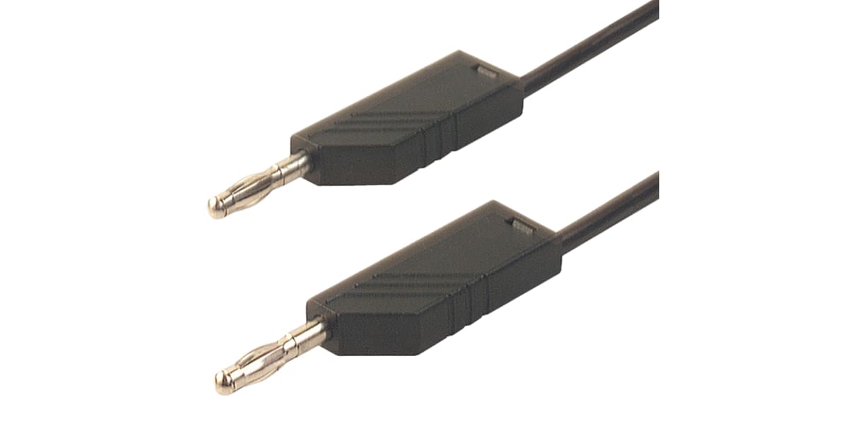 Product image for 4mm stackable plug 1.5m test lead, black