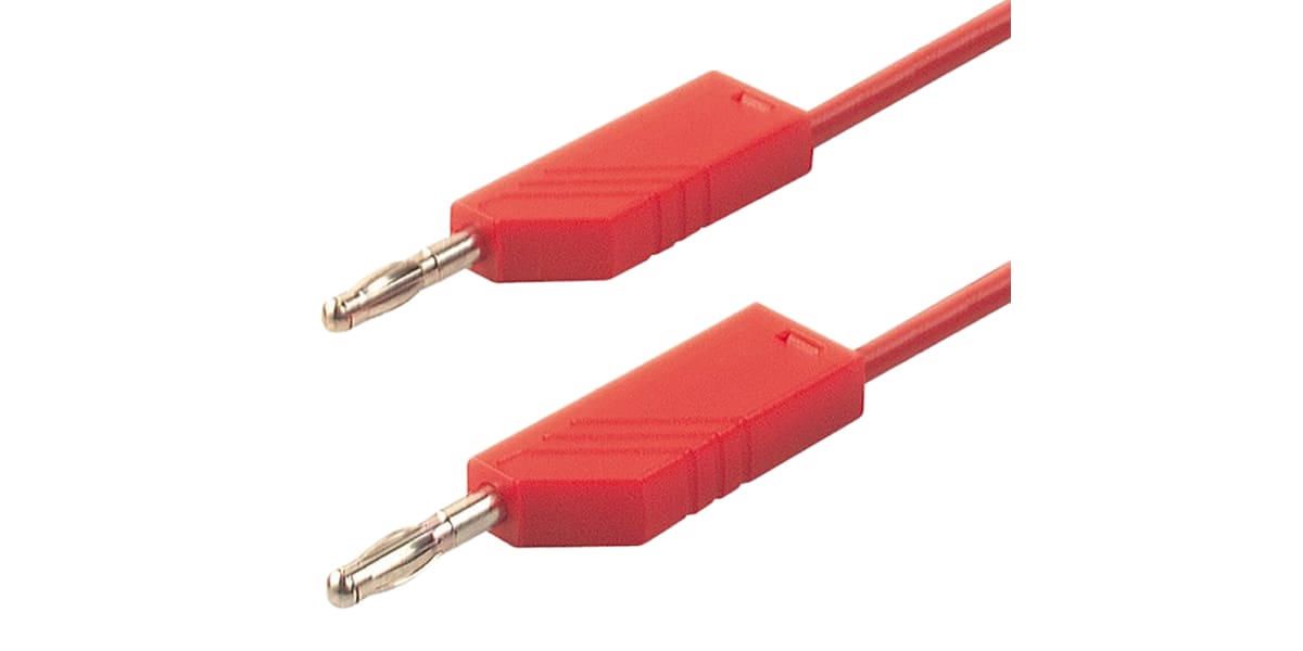 Product image for 4mm stackable plug 1.5m test lead, red