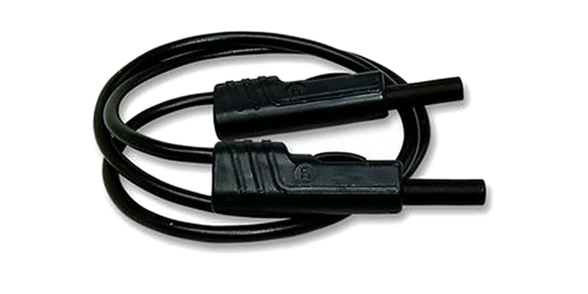 Product image for 4mm shrouded test lead, 25cm, black