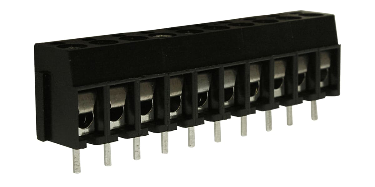 Product image for 5mm PCB terminal block, std profile, 10P