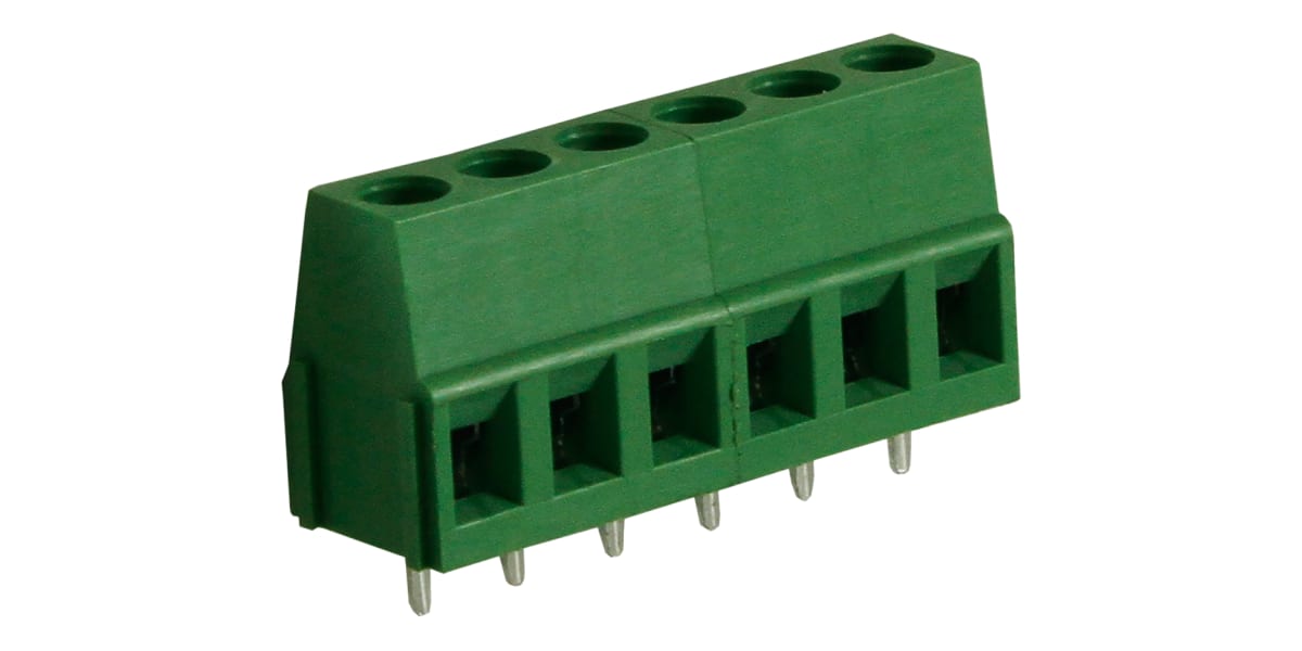 Product image for 5mm PCB terminal block, std profile, 6P