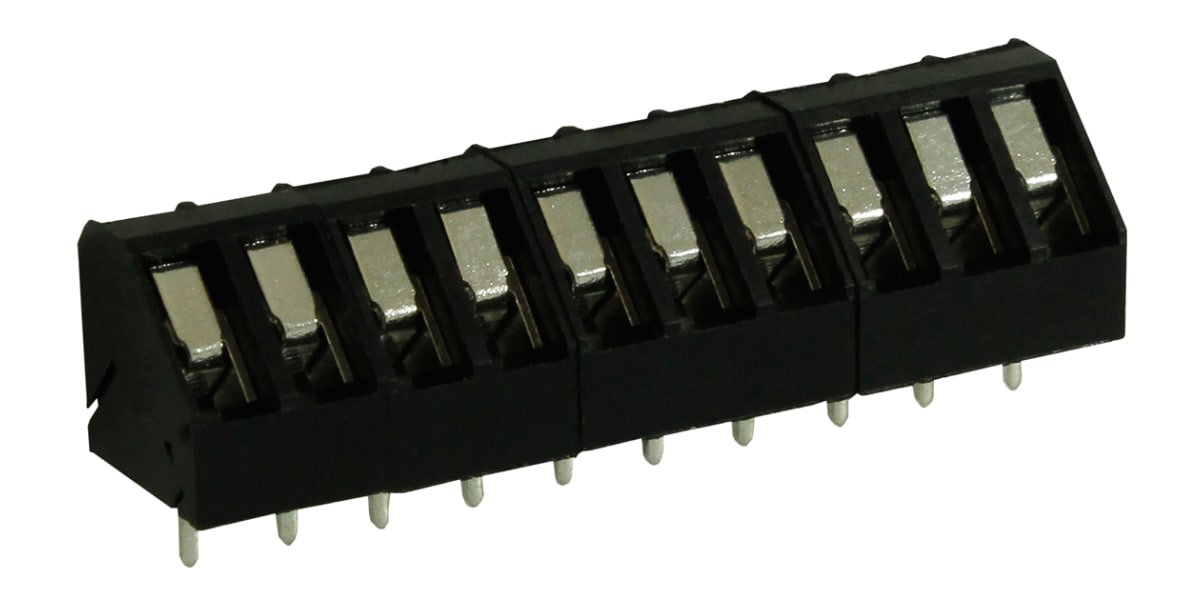 Product image for 5mm PCB terminal block, 45 degree, 10P