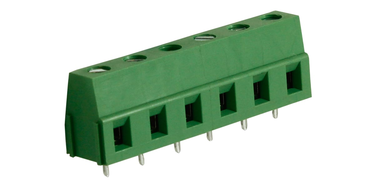 Product image for 7.5mm PCB terminal block, std profile,6P