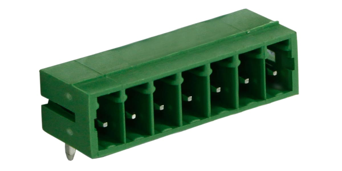 Product image for 3.5mm PCB terminal block, R/A header, 7P