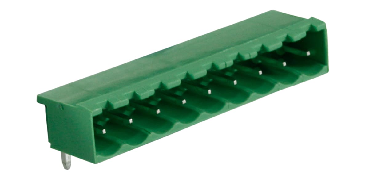 Product image for 5.08 PCB terminal block, R/A header, 9P