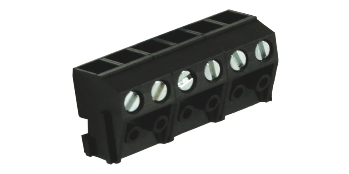 Product image for 5mm pin pluggable PCB terminal block, 6P