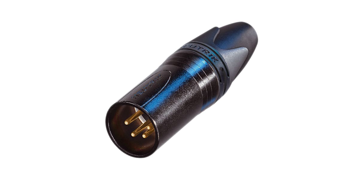 Product image for XLR 4W MALE CABLE CONNECTOR, BLACK