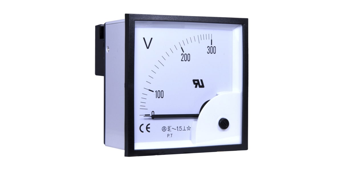 Product image for AC Voltmeter 96x96mm 90 deg scale 300V