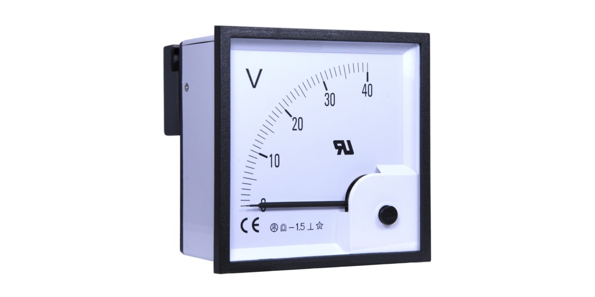 Product image for DC Voltmeter 96x96mm 90 deg scale 40V