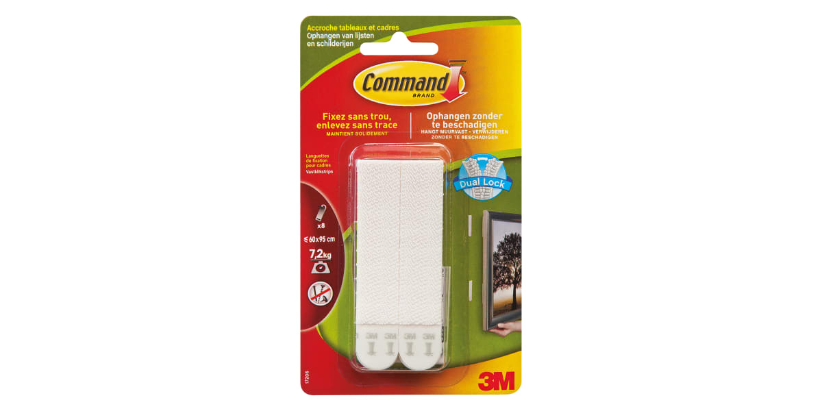 3M Command™ 17206BL White Hook & Loop Tape, 19mm x 92.7mm - RS Components  Vietnam