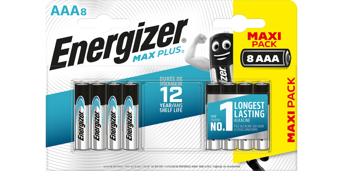 Product image for ENERGIZER ALKALINE MAX PLUS AAA 8PK