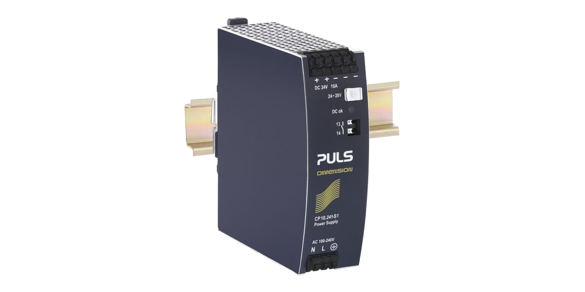 Product image for PULS DIMENSION DIN Rail Power Supply 100 → 240V ac Input Voltage, 24V dc Output Voltage, 10A Output Current, 240W