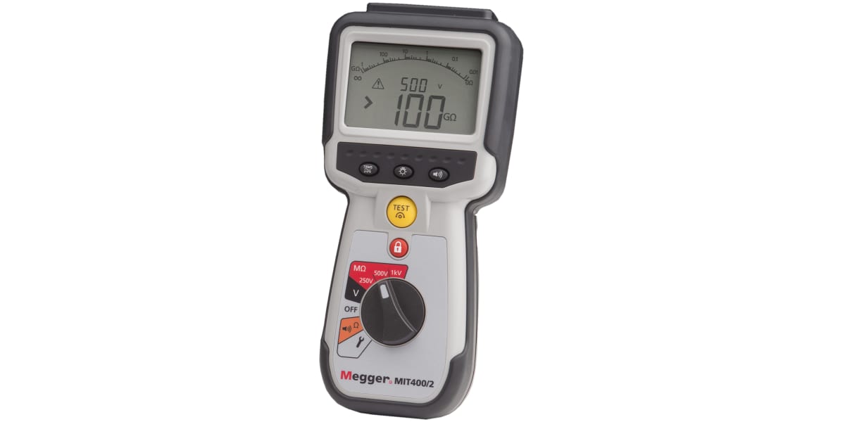 Product image for Megger MIT400 2, Insulation Tester, 1000V, 200GΩ, CAT IV