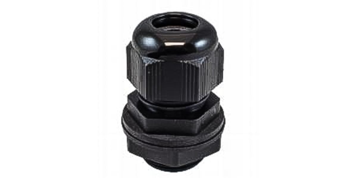 Product image for CABLE GLAND M20 BLACK WITH LOCKNUT