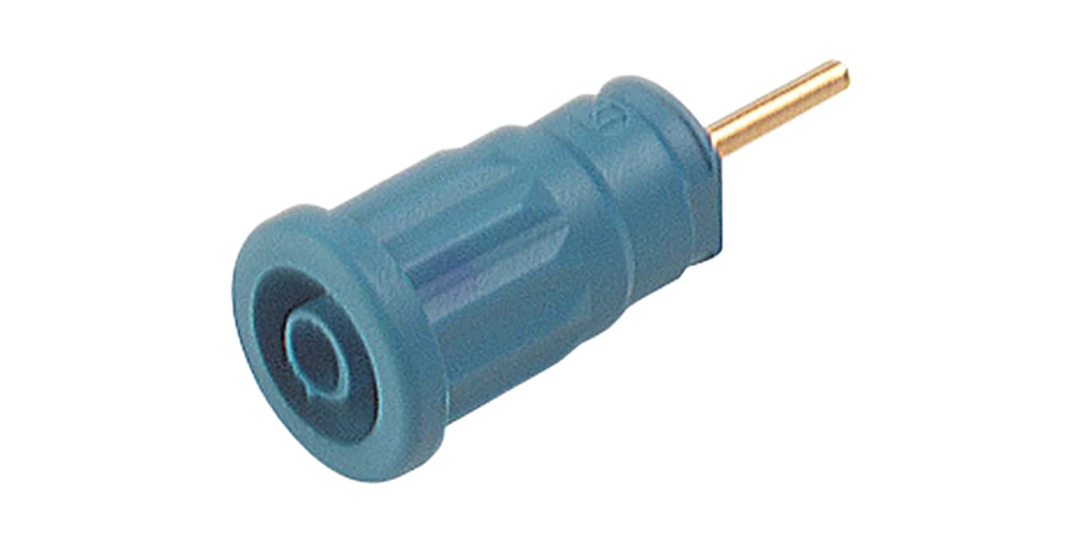 Product image for 4mm press-in socket, solder pin, blue