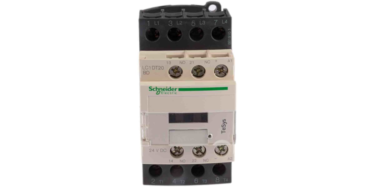 Product image for 4 pole NO coil contactor,20A 24Vdc