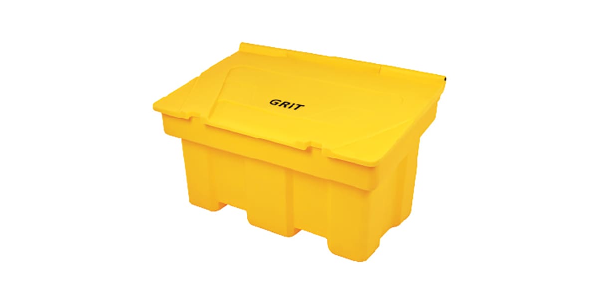 Product image for RS PRO 350L Yellow Flip Polyethylene Grit Bin