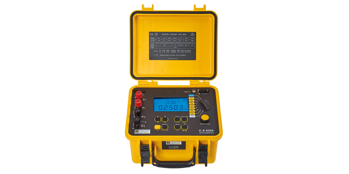 Product image for Chauvin Arnoux CA 6255 Rechargeable NiMH Ohmmeter, Maximum Resistance Measurement 2500 Ω, Resistance Measurement