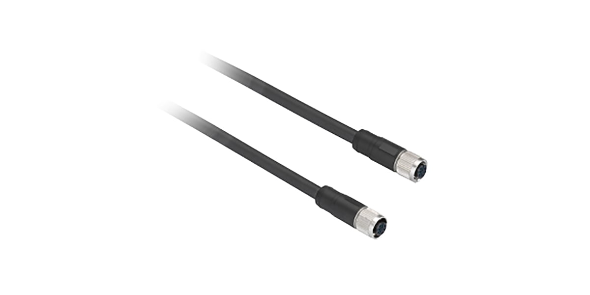 Product image for PRE-WIRED CONNECTOR, PVC, FEMALE, M12, 4