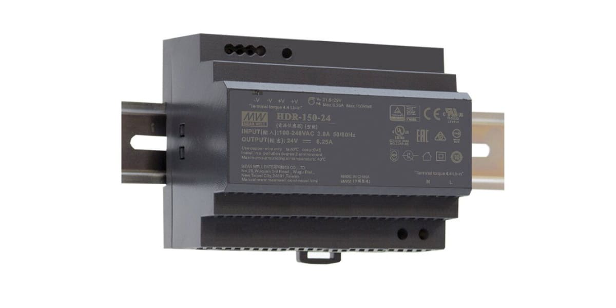 Product image for DIN Rail Power Supply 24V 6.25A 150W