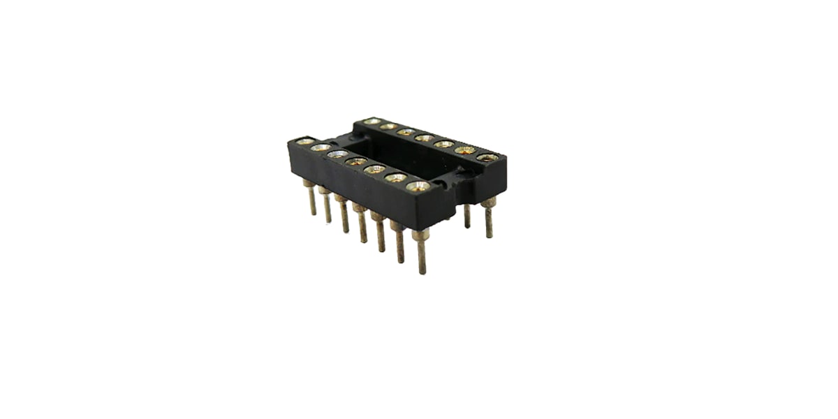 Product image for 14 way turned pin DIL socket,0.3in pitch