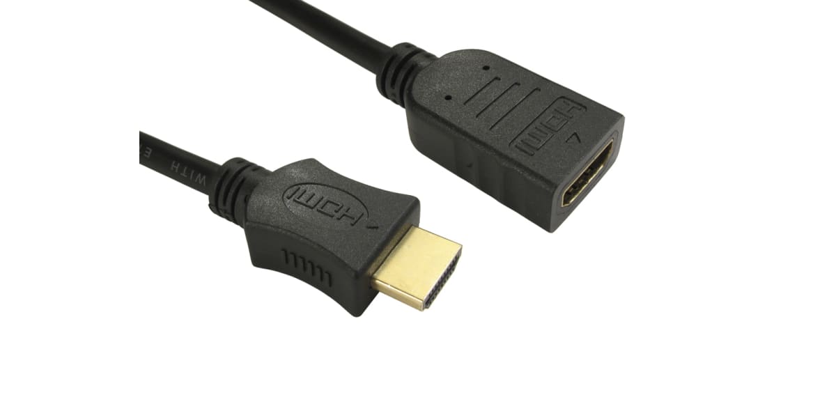 Product image for 1MTR HDMI M-F EXTENSION HS+E CABLE - BLA