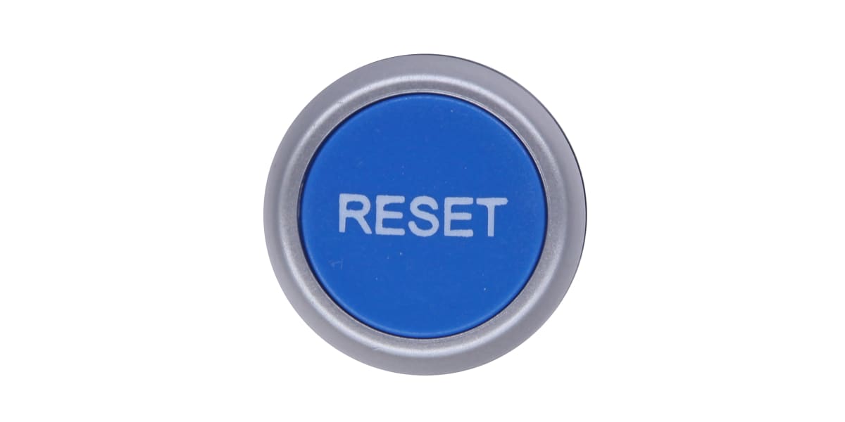 Product image for PUSH BUTTON BLUE 22MM ROUND "RESET"