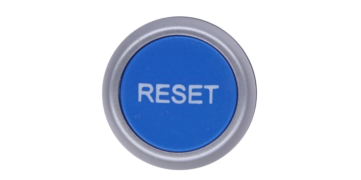 Product image for PUSH BUTTON BLUE 22MM ROUND "RESET"