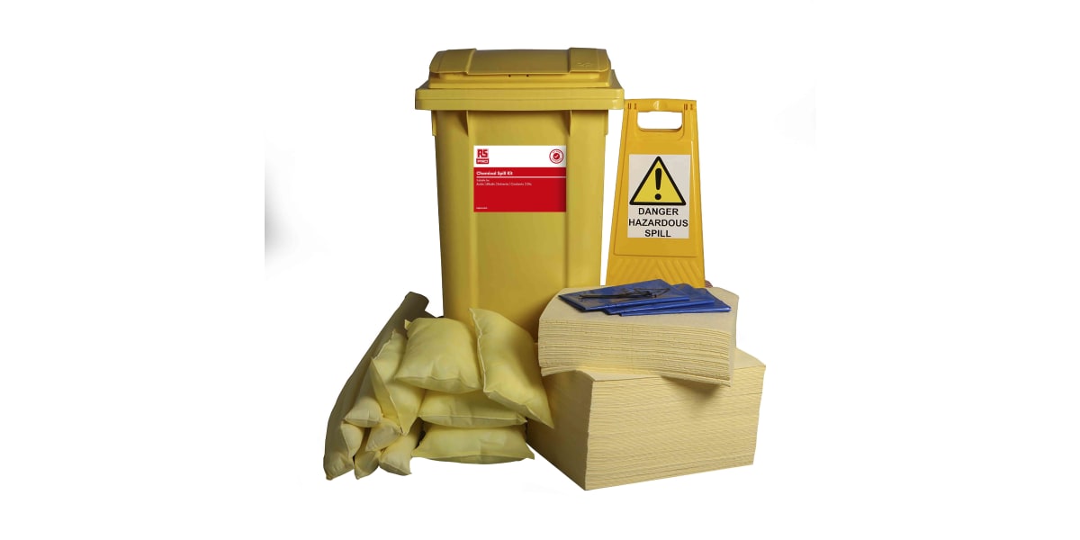 Product image for 210L Spill Kit in 2 Wheeled Bin