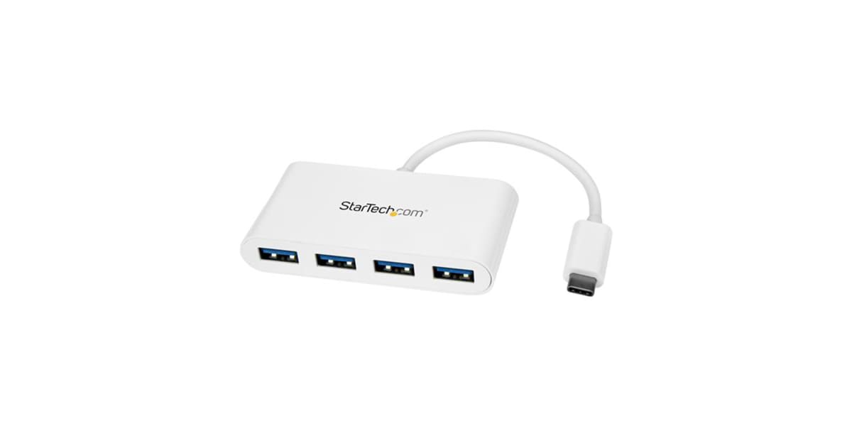 Product image for USB C HUB - WHITE - INTEGRATED CABLE - 4