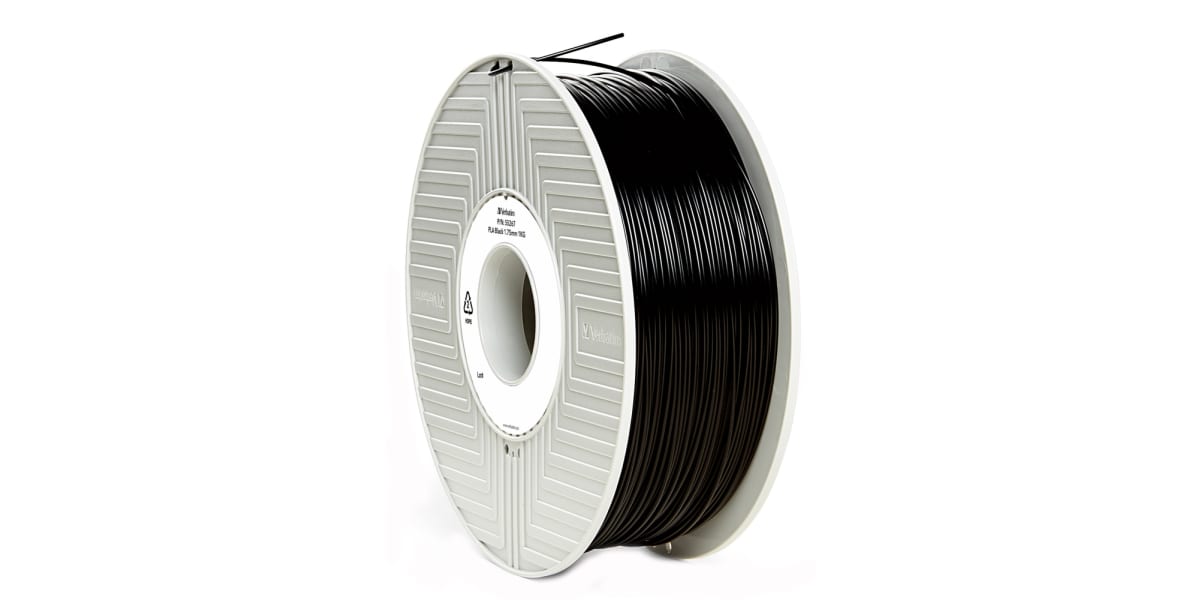 Product image for VERBATIM PLA 1.75MM BLACK 1KG REEL