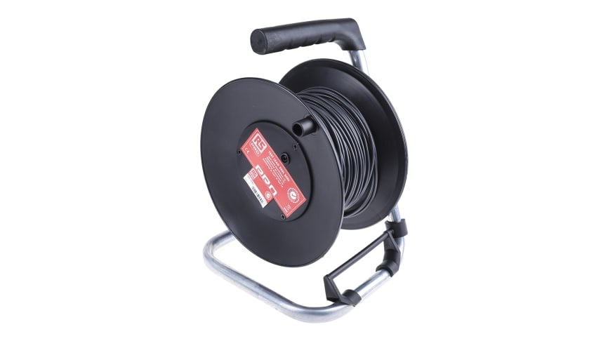 RS PRO Black Test Lead Extension Reel, 50m Cable Length, CAT II 1000 V  safety category