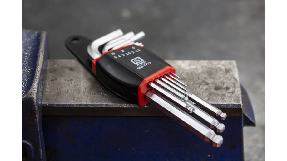 RS PRO metrisch Innensechskant-Schlüssel, Satz 9-teilig 1.5mm L  
