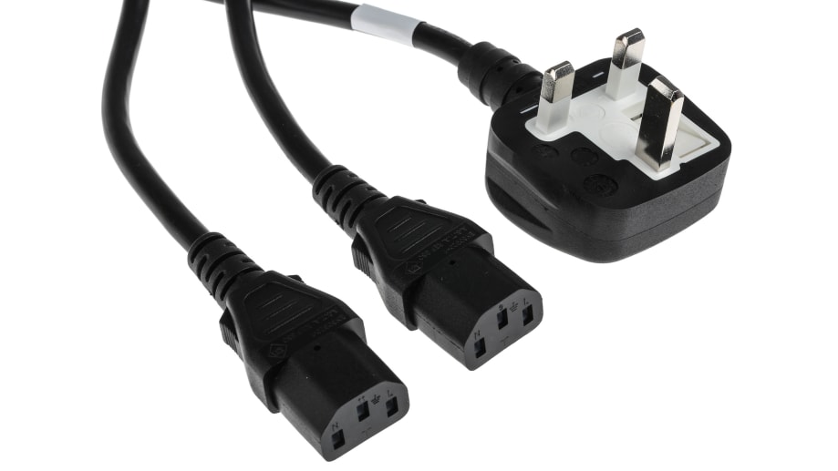Cable de alimentación RS PRO Negro de 2.5m, con. A IEC C13