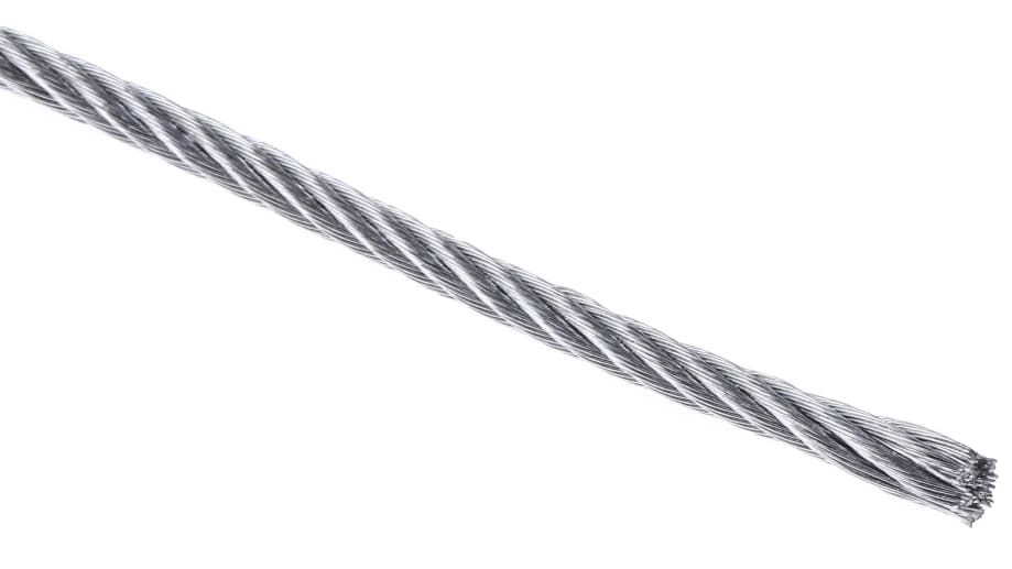 RS PRO Galvanised Metal Wire Rope, 75m