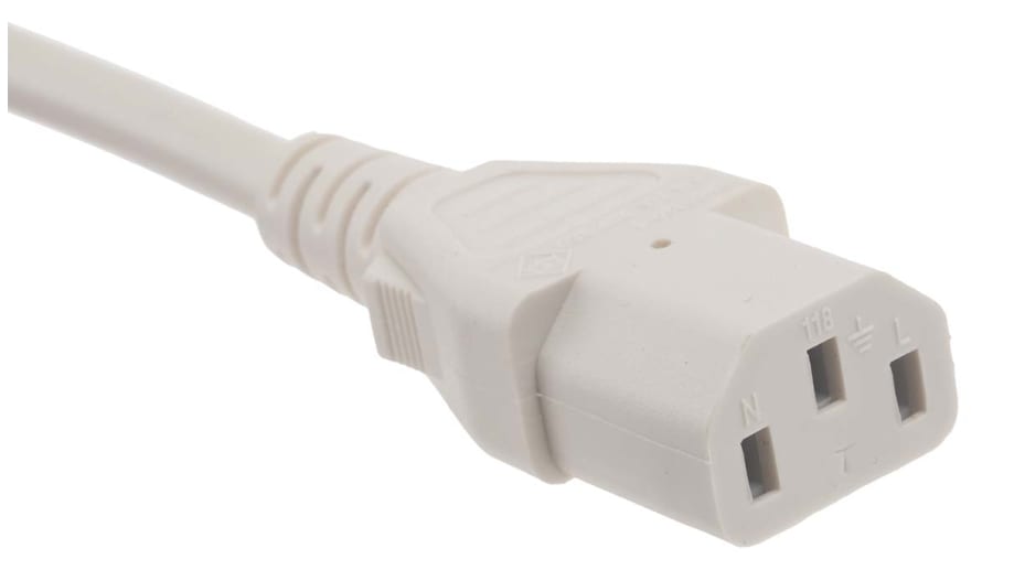 Cable alimentación macho-hembra 1.m Blanco > Informatica > Cables y  Conectores > Cables de alimentacion