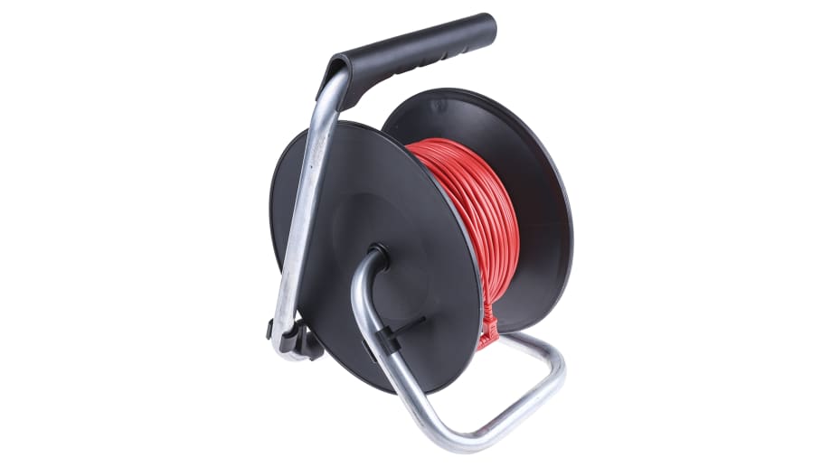 RS PRO Red Test Lead Extension Reel, 50m Cable Length, CAT II