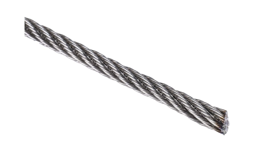 Câble métallique en Acier inoxydable, 4 mm x 75m, 200kg