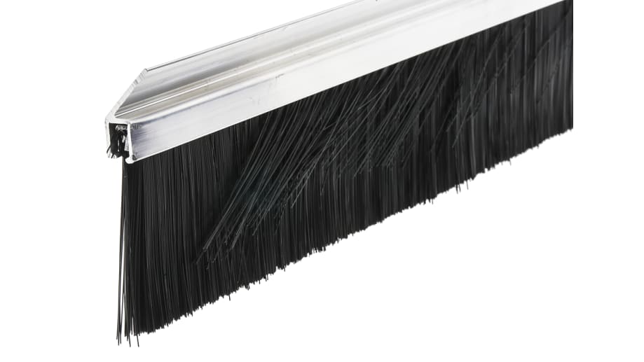 RS PRO Black Aluminium, Nylon Brush Strip, 60mm