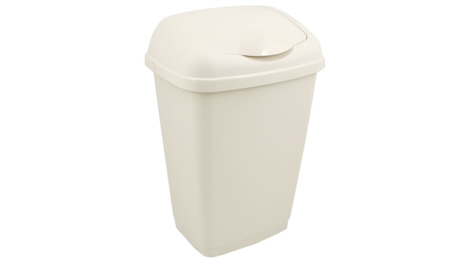 Papelera con tapa basculante - 50 L - blanco