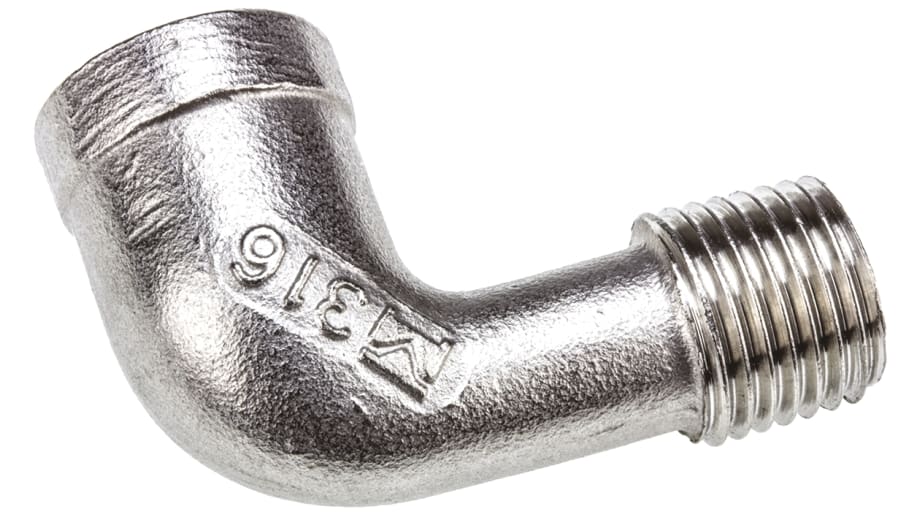 RS PRO Stainless Steel Pipe Fitting, 90° Circular Elbow, Female G