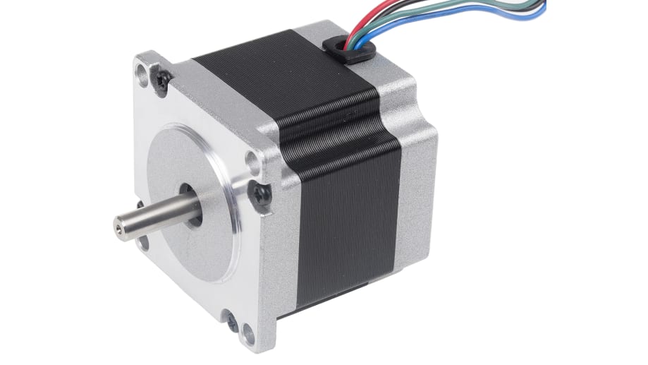 RS PRO Hybrid, Permanent Magnet Stepper Motor, 1.0Nm Torque, 2.3 V, 1.8°,  56.4 x 56.4mm Frame, 6.35mm Shaft