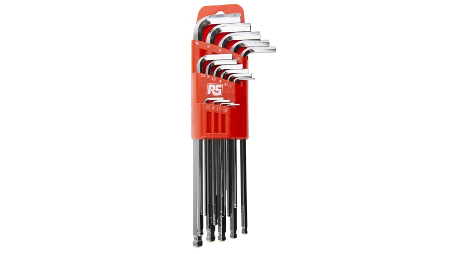 RS PRO 15 piece L Shape Metric Hex Key Set, 1.27 → 10mm