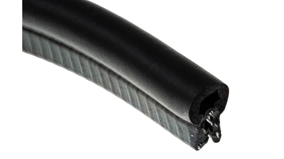 RS PRO Türdichtung, Typ , EPDM, Schwarz, B. 17mm, H. 29,6 mm, L. 20m