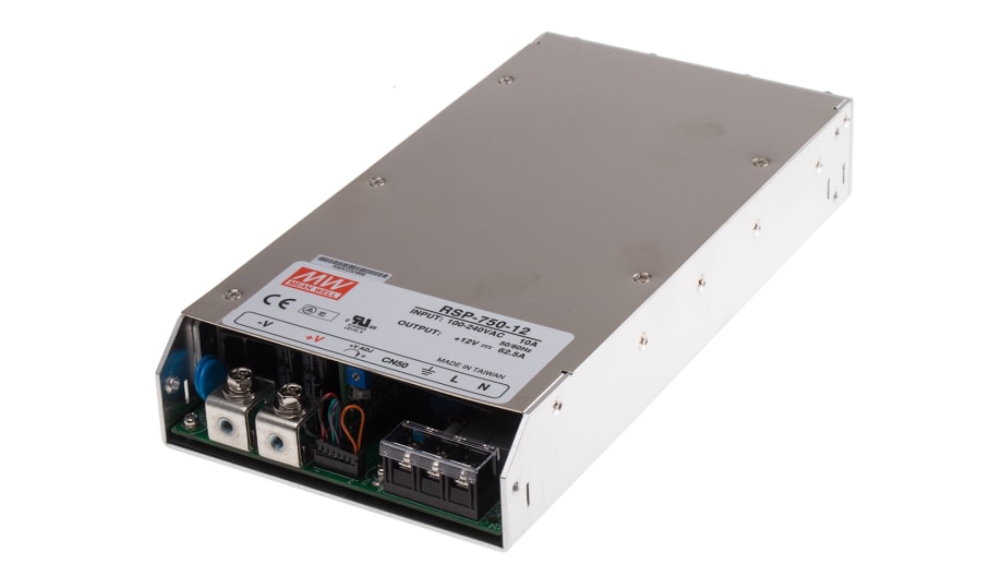 Mean Well Switching Power Supply, RSP-750-12, 12V dc, 62.5A, 750W,  Output, 127 → 370 V dc, 90 → 264 V RS