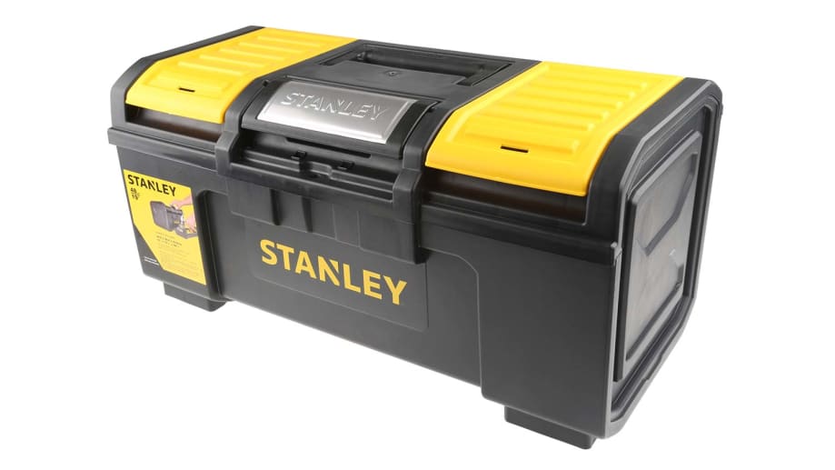 Caja de herramientas Stanley, Negro, amarillo, Plástico, Caja de  Herramientas, 2 cajones, 486 x 266 x 486mm